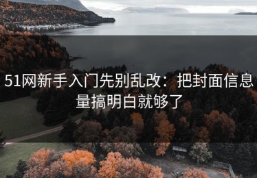 51网新手入门先别乱改：把封面信息量搞明白就够了
