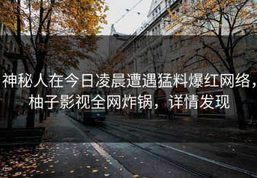 神秘人在今日凌晨遭遇猛料爆红网络，柚子影视全网炸锅，详情发现