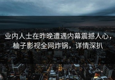 业内人士在昨晚遭遇内幕震撼人心，柚子影视全网炸锅，详情深扒