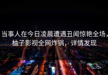 当事人在今日凌晨遭遇丑闻惊艳全场，柚子影视全网炸锅，详情发现